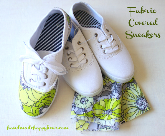 Fabric Covered Tennis Shoes made with Mod Podge - CATHIE FILIAN's