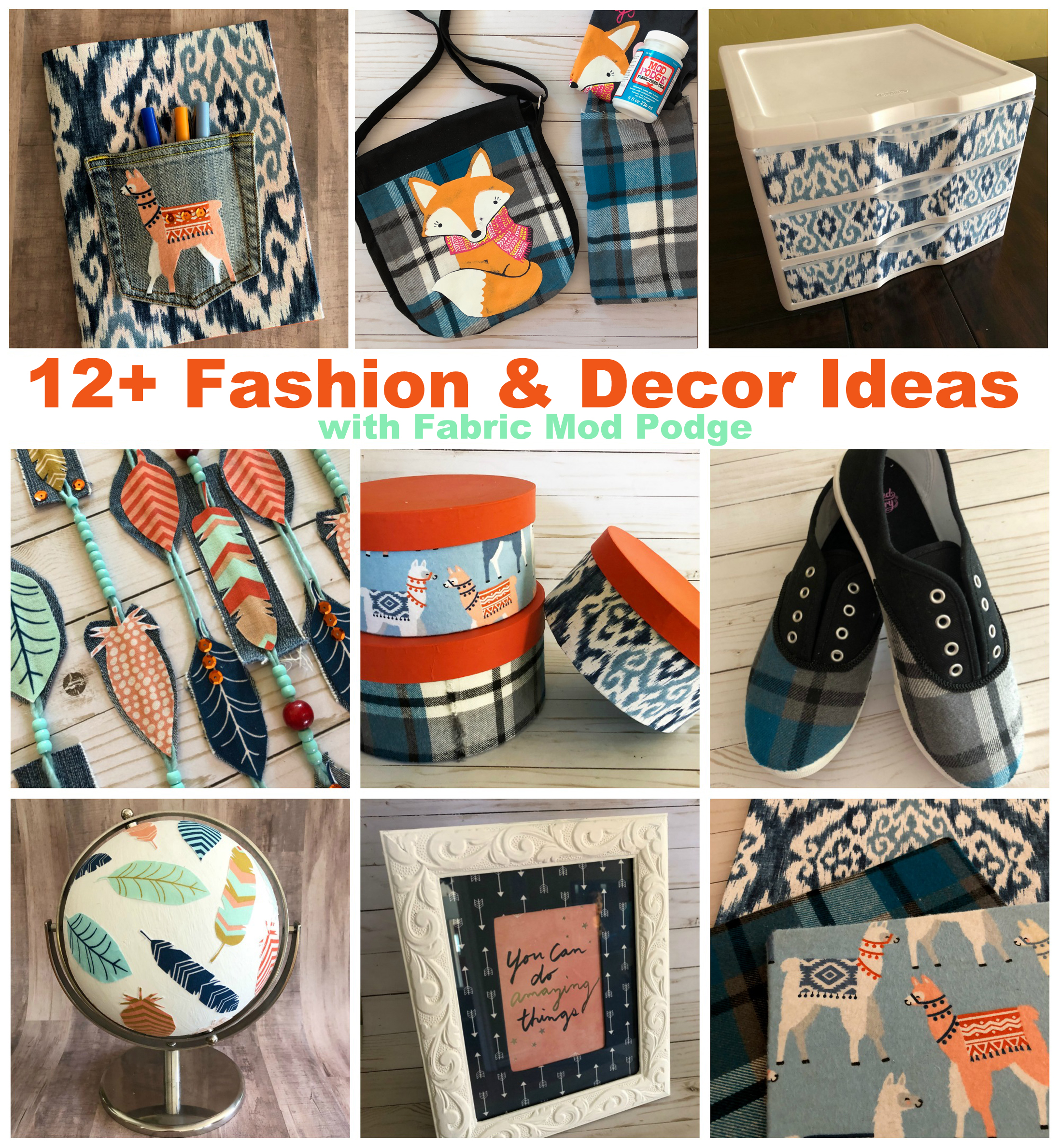 12+ Fabric Mod Podge Projects for Back to School Fashion and Dorm Decor -  CATHIE FILIAN's Handmade Happy Hour