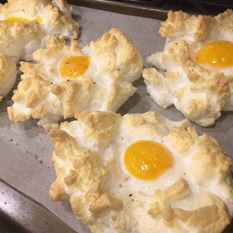 Cloud Eggs with Spinach Salad - CATHIE FILIAN's Handmade Happy Hour