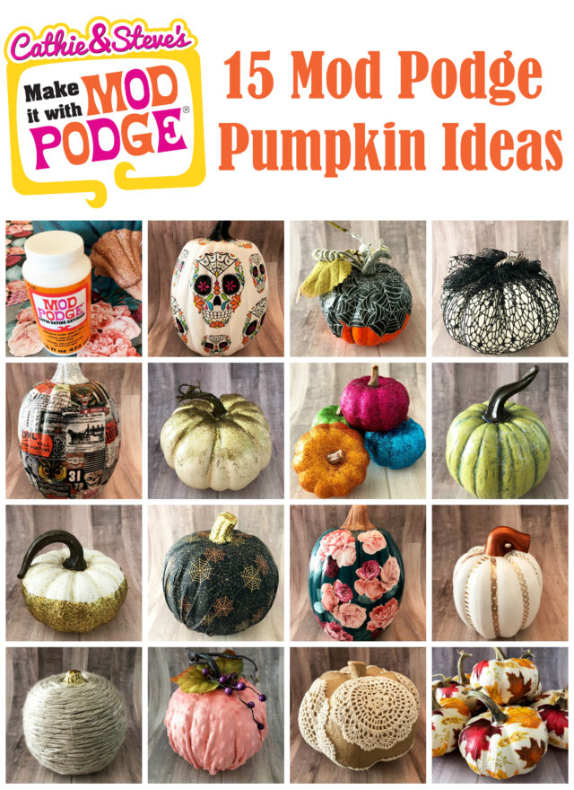 15 Mod Podge Pumpkin Makeover Crafts - CATHIE FILIAN's Handmade Happy Hour