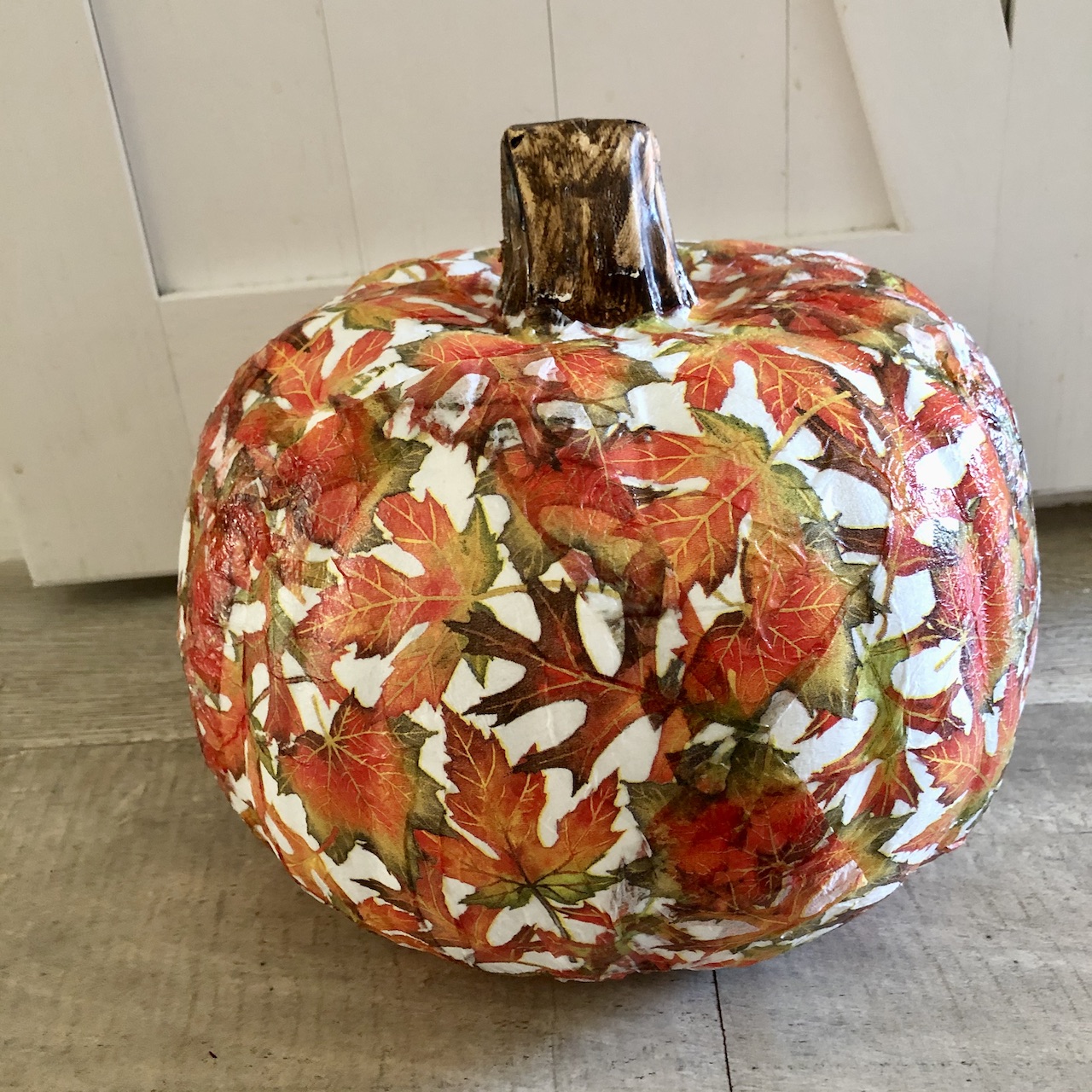 Pumpkin Craft with Decoupage Napkins - MY 100 YEAR OLD HOME
