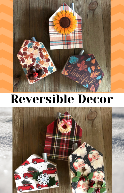 Mini Villages, How to Make Reversible Thanksgiving to Holiday Decor -  CATHIE FILIAN's Handmade Happy Hour